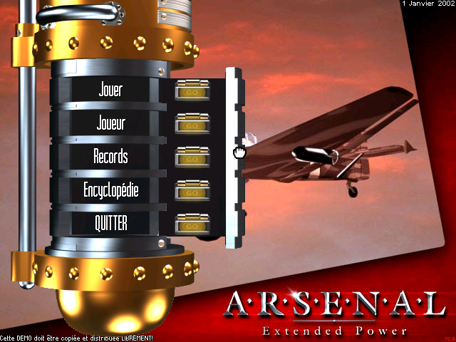 The main menu in game