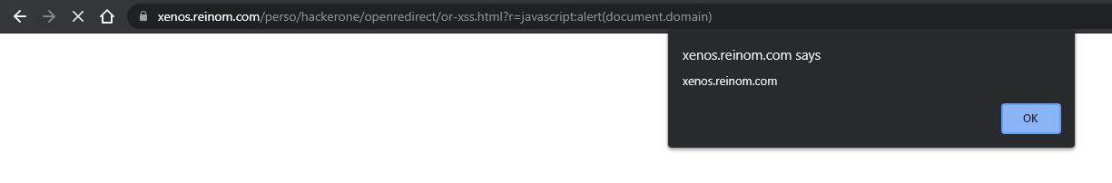 XSS result (on the correct domain)